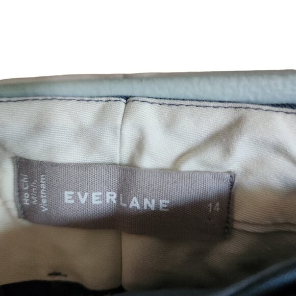 Everlane Pants 14 Women's Teal Blue Green Wide Leg Wool Blend - Picture 6 of 11